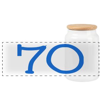 HAPPY BIRTHDAY. HAPPY BIRTHDAY. ANNIVERSARY. - Panoramic Cookie Jar with Wooden Lid - white - Front