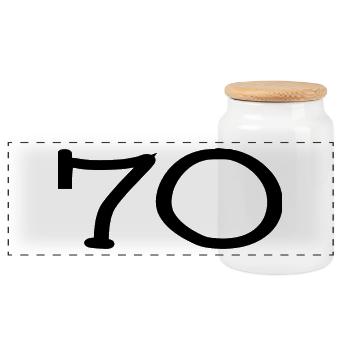 ANNIVERSARY. HAPPY BIRTHDAY. HAPPY BIRTHDAY. - Panoramic Cookie Jar with Wooden Lid - white - Front