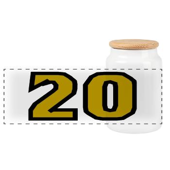 20. 20 ANS. 20e ANNIVERSAIRE. ANNIVERSAIRE 20 ANS. - Boîte à biscuits avec couvercle en bois - blanc - Devant