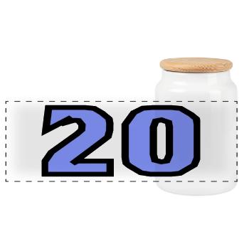20. 20 ANS. 20e ANNIVERSAIRE. ANNIVERSAIRE 20 ANS. - Boîte à biscuits avec couvercle en bois - blanc - Devant