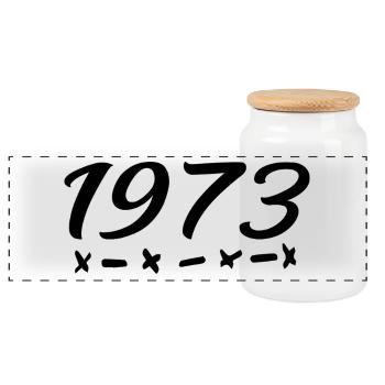 1973 Naissance - 52e anniversaire 1973 Légende 1973 - Boîte à biscuits avec couvercle en bois - blanc - Devant