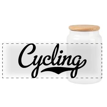 2541614 15494398 cycling - Boîte à biscuits avec couvercle en bois - blanc - Devant