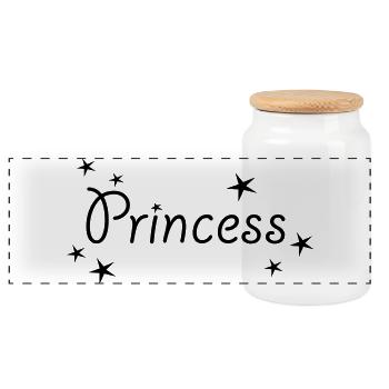 Princess - Prinzessin - Panorama Keksdose mit Holzdeckel - Weiß - Vorne