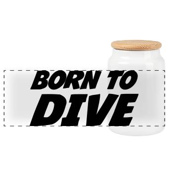 Born to dive - Panorama Keksdose mit Holzdeckel - Weiß - Vorne