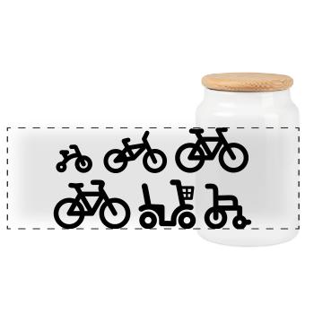 Evolution mountain bike MTB VTT vélo de course - Boîte à biscuits avec couvercle en bois - blanc - Devant
