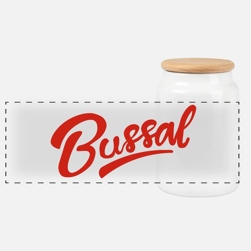 Bussal - Panorama Keksdose mit Holzdeckel - Weiß