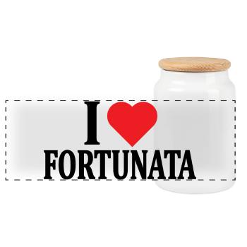 t-shirt I love Fortunata t-shirt gift idea - Panoramic Cookie Jar with Wooden Lid - white - Front