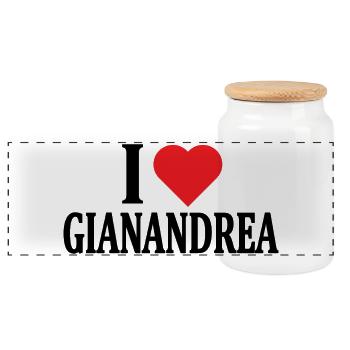 T-Shirt Ich liebe Gianandrea T-Shirt Geschenkidee - Panorama Keksdose mit Holzdeckel - Weiß - Vorne