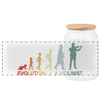 Evolution of A Violinist - Panorama Keksdose mit Holzdeckel - Weiß - Vorne