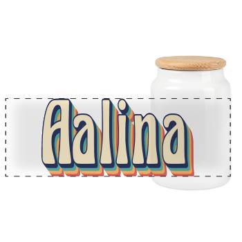 Aalina t-shirt retro t-shirt vintage gift idea - Panoramic Cookie Jar with Wooden Lid - white - Front