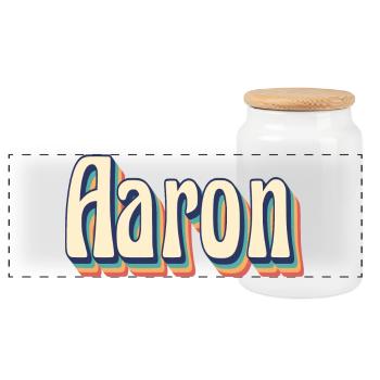 Aaron t-shirt retro t-shirt vintage gift idea - Panoramic Cookie Jar with Wooden Lid - white - Front