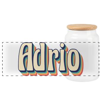 Adrio t-shirt t-shirt rétro idée cadeau vintage - Boîte à biscuits avec couvercle en bois - blanc - Devant