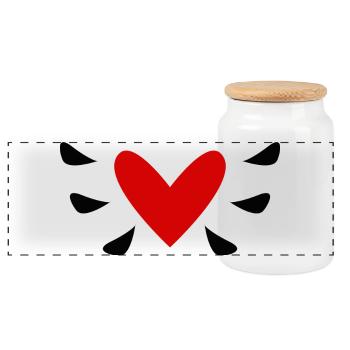 LIEBE. PAAR. ICH HABE GERADE GEHEIRATET. Junggesellinnenabschied. VALENTINSTAG. - Panorama Keksdose mit Holzdeckel - Weiß - Vorne