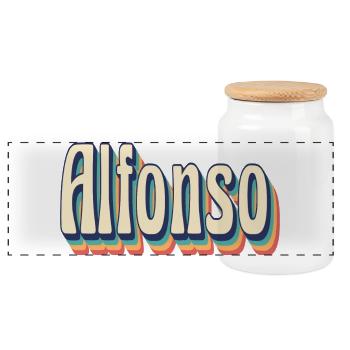 Alfonso t-shirt rétro vintage t-shirt cadeau - Boîte à biscuits avec couvercle en bois - blanc - Devant