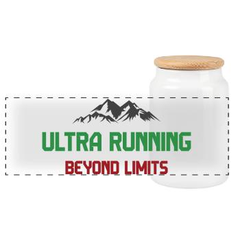 Ultra Running - Jenseits der Grenzen - Panorama Keksdose mit Holzdeckel - Weiß - Vorne