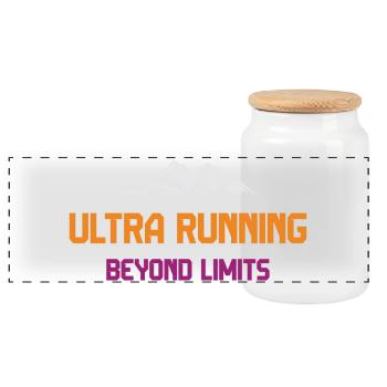 Ultra Running - Jenseits der Grenzen - Panorama Keksdose mit Holzdeckel - Weiß - Vorne