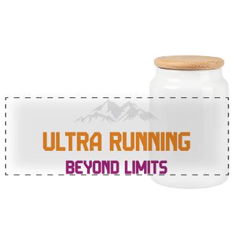 Ultra Running - Jenseits der Grenzen - Panorama Keksdose mit Holzdeckel - Weiß - Vorne