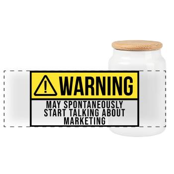 Marketing - Boîte à biscuits avec couvercle en bois - blanc - Devant