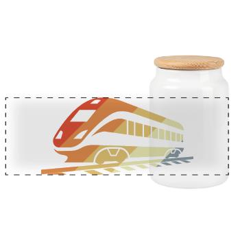 Style rétro ferroviaire - Boîte à biscuits avec couvercle en bois - blanc - Devant