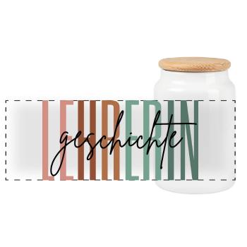 Lehrerin Geschichte Geschichtslehrerin Geschenk - Panorama Keksdose mit Holzdeckel - Weiß - Vorne