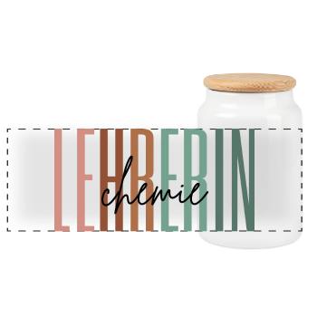 Lehrerin Chemie Chemielehrerin Lehramt Geschenk - Panorama Keksdose mit Holzdeckel - Weiß - Vorne