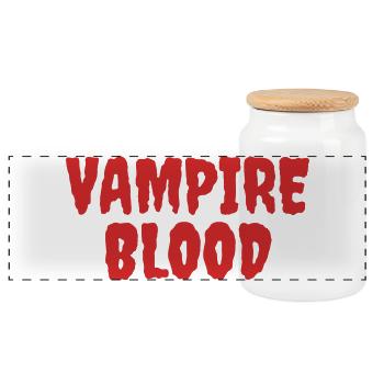 Vampire Blood Horror Typographie Design - Boîte à biscuits avec couvercle en bois - blanc - Devant