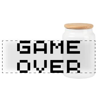 Retro game over - Panoramic Cookie Jar with Wooden Lid - white - Front