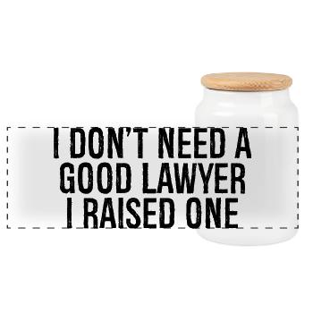 I don't need a good lawyer I raised one - Panorama Keksdose mit Holzdeckel - Weiß - Vorne