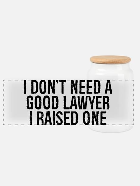 I don't need a good lawyer I raised one - Panorama Keksdose mit Holzdeckel - Weiß