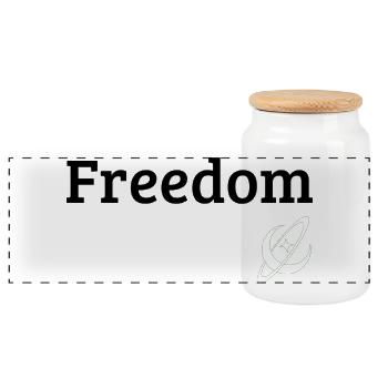 Liberté - Boîte à biscuits avec couvercle en bois - blanc - Devant