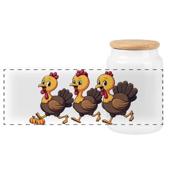 Thanksgiving Truthahn Baby - Panorama Keksdose mit Holzdeckel - Weiß - Vorne