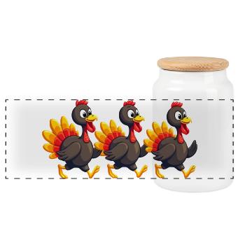 Thanksgiving Truthahn Baby - Panorama Keksdose mit Holzdeckel - Weiß - Vorne