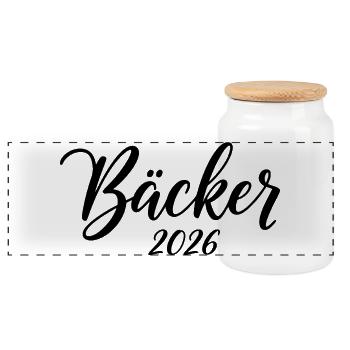 Boulanger 2026 – Design artisanal - Boîte à biscuits avec couvercle en bois - blanc - Devant