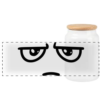 not impressed - Panoramic Cookie Jar with Wooden Lid - white - Front