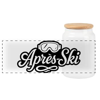 Lunettes de ski après ski Piste - Boîte à biscuits avec couvercle en bois - blanc - Devant