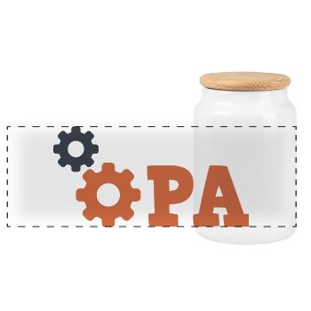 Grandpa Gear Repair - Mechanic Repair Car - Panoramic Cookie Jar with Wooden Lid - white - Front