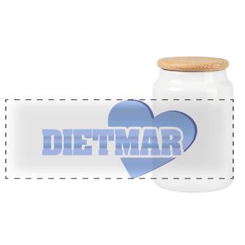 Gold Dietmar - Panoramic Cookie Jar with Wooden Lid - white - Front