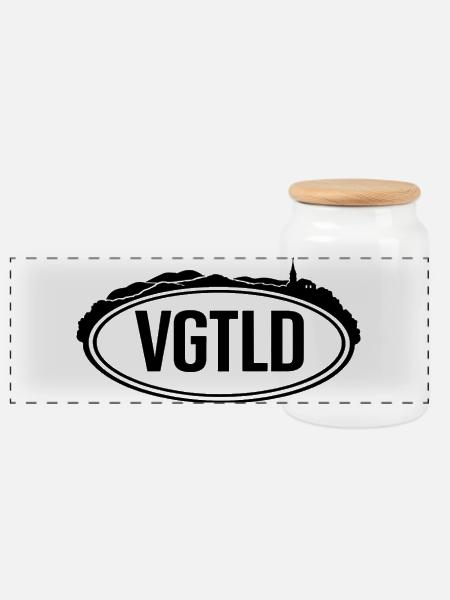 VGTLD - Vogtland - Panorama Keksdose mit Holzdeckel - Weiß