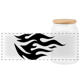 Flammes d’un feu - Boîte à biscuits avec couvercle en bois - blanc - Devant