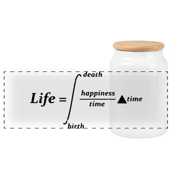 Life Death Happiness time birth - Panorama Keksdose mit Holzdeckel - Weiß - Vorne