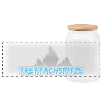 Trettachspitze als Berg - Panorama Keksdose mit Holzdeckel - Weiß - Vorne