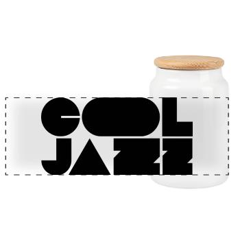 Kühnes, cooles Jazz-Logo-Design - Panorama Keksdose mit Holzdeckel - Weiß - Vorne