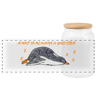 A nap is always a good idea - Boîte à biscuits avec couvercle en bois - blanc - Devant