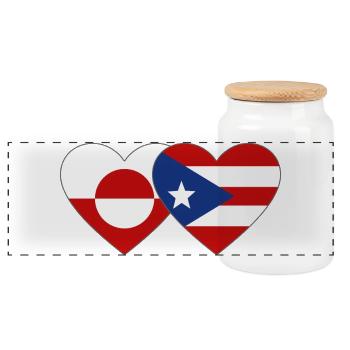 Groenland_Costa_Rica_Flagge_Herz - Boîte à biscuits avec couvercle en bois - blanc - Devant