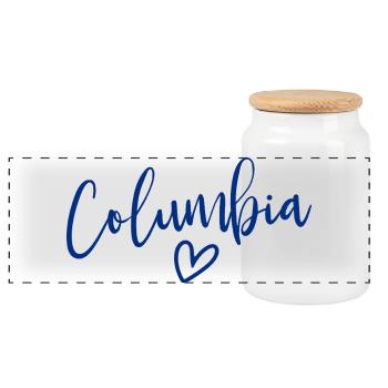 Columbia Heart Women's Love Columbia - Panorama Keksdose mit Holzdeckel - Weiß - Vorne