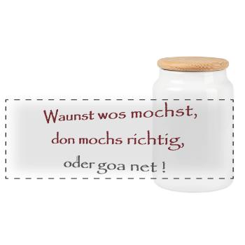 Wausnt wos mochst,... - Panorama Keksdose mit Holzdeckel - Weiß - Vorne