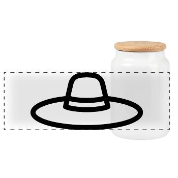 Mexican Hat - Panoramic Cookie Jar with Wooden Lid - white - Front