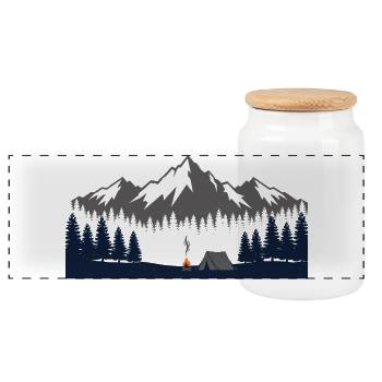 Chemise de camping pour les aventuriers en plein air - Boîte à biscuits avec couvercle en bois - blanc - Devant