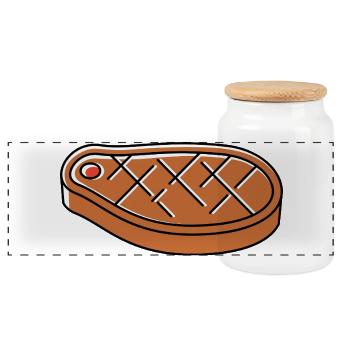 Sushi icon - Panorama Keksdose mit Holzdeckel - Weiß - Vorne
