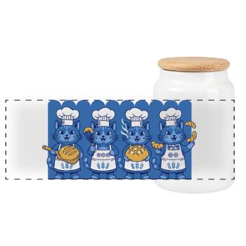 Sourdough Bread Baking Baker Sourdough Starter Jar - Panorama Keksdose mit Holzdeckel - Weiß - Vorne
